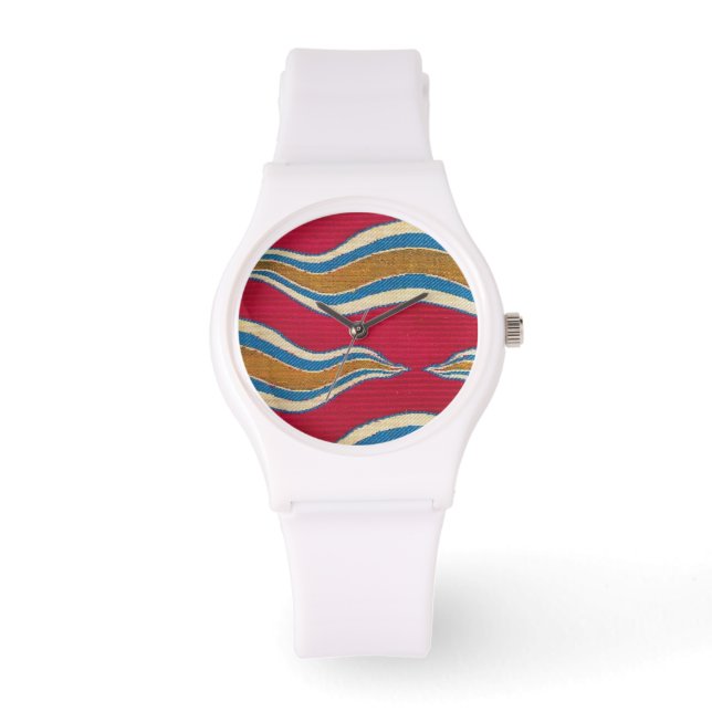 MONTRE VAGUES ABSTRAITES JAUNE ROUGE BLEU (Recto)