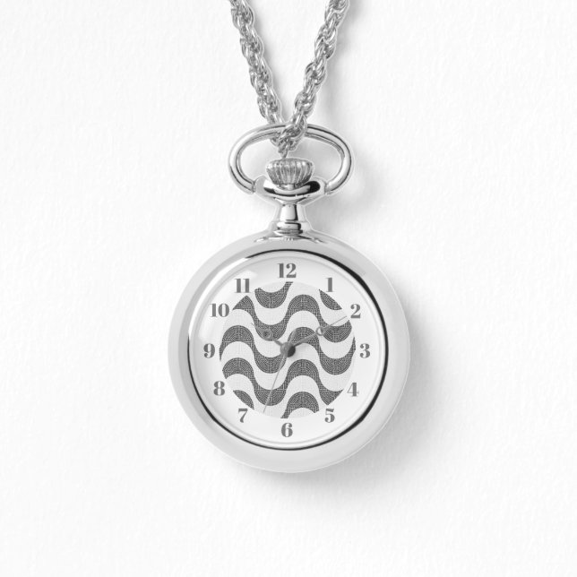 Montre vagues noires et blanches en pavé portugais (Recto)