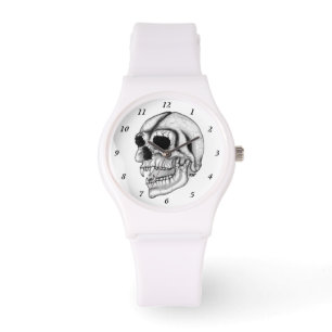Montre Vampire Crâne noir et blanc