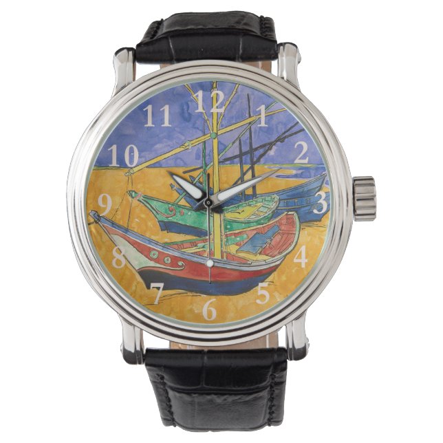 Montre Van Gogh Bateaux Plage impressionniste (devant)