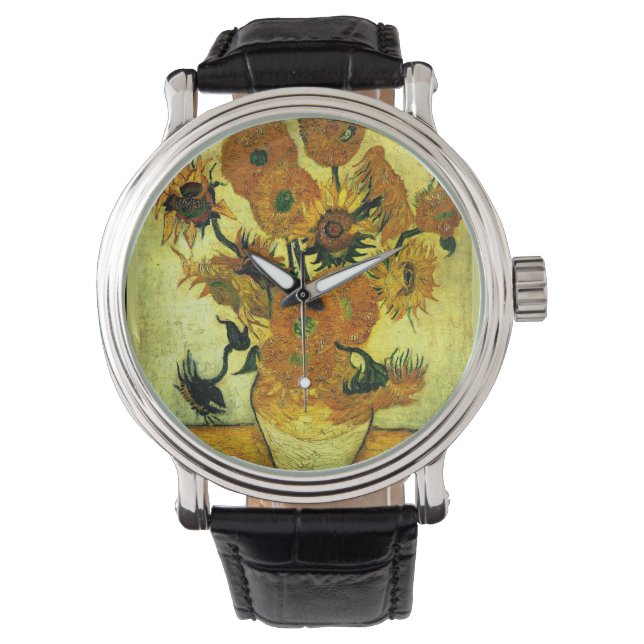 Montre Van Gogh - Sunflowers 14, oeuvre populaire, (devant)