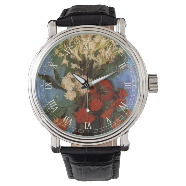 Montre Vase avec oeillets par Vincent van Gogh (devant)