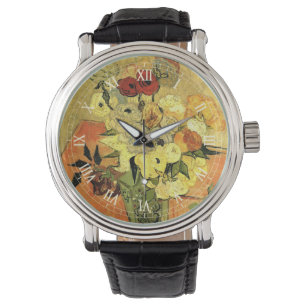 Montre Vase japonaise, Rose, Anémones par Vincent van Gog