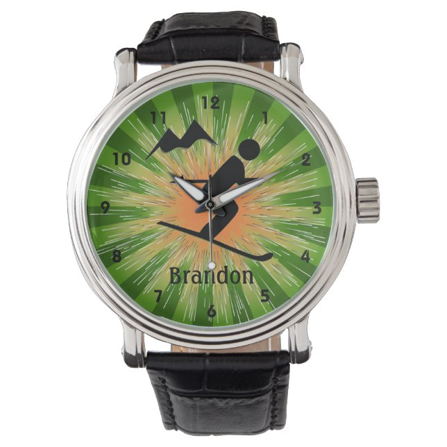Montre Veille de conception de ski personnalisable (devant)