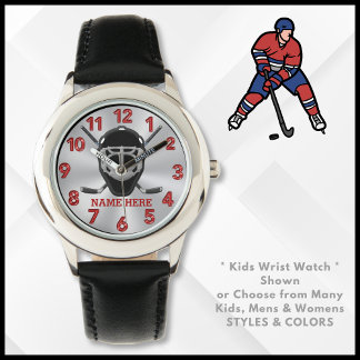 Montre Veille de hockey personnalisée pour les enfants au
