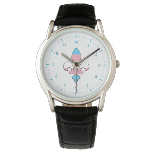 Montre Veille de la fierté transgenre fleur-de-lis