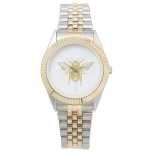 Montre Veille de l'apiculteur d'or métallique