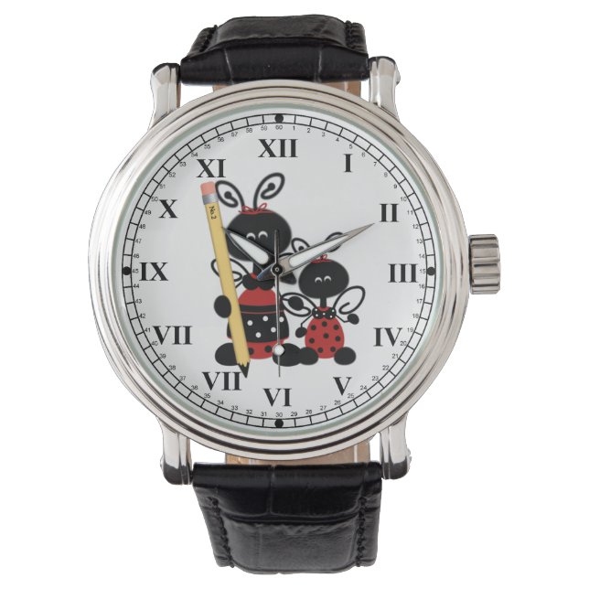 Montre Veille de l'enseignant Ladybugs (devant)