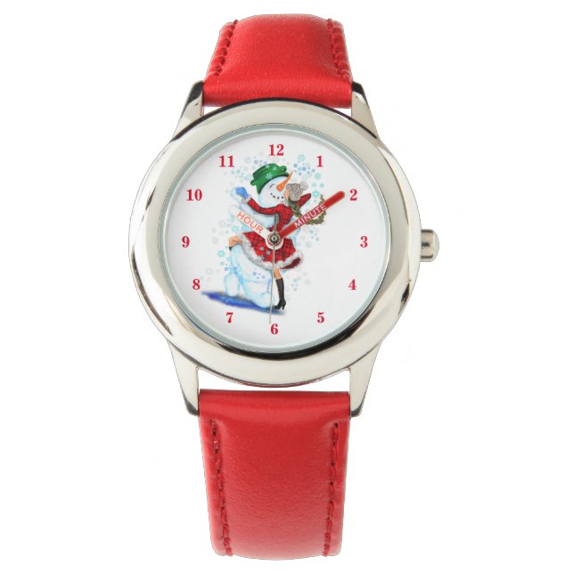 Montre Veille de Noël de Snowman et Girl Dancer (devant)