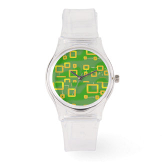 Montre Veille géométrique verte