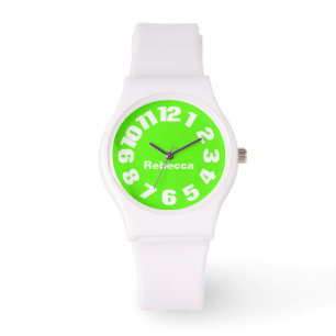 Montre Veille personnalisée féminine Neon Green