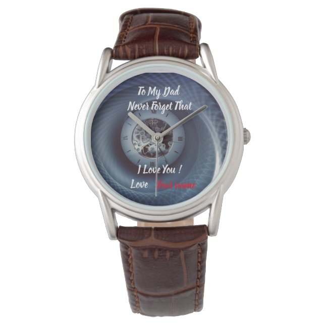Montre Veille personnalisée pour papa - Cadeau du père (devant)