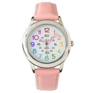 Montre Veille Sport rose pour les filles étiquetées Mains