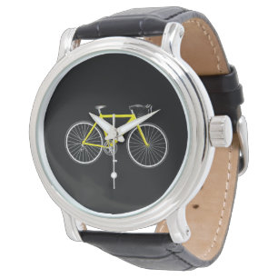 Montre Vélo Jaune Sur Noir