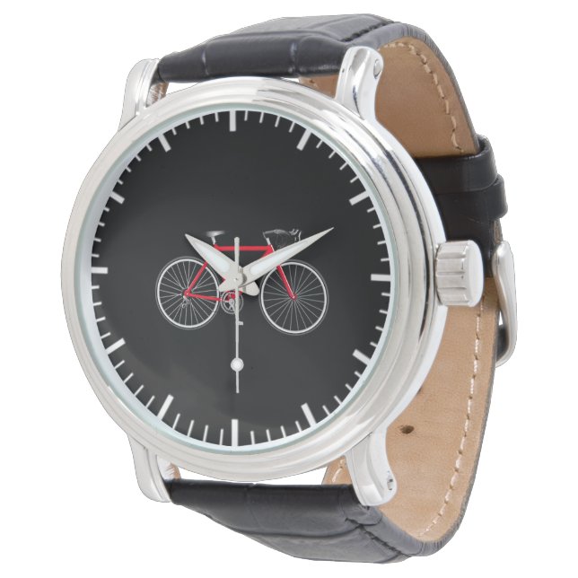 Montre Vélo rouge sur noir (Incliné)