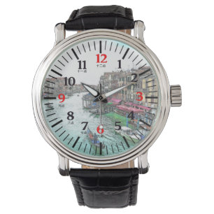 Montre Venise Gondola Bilingue Anglais Chinois Numéros