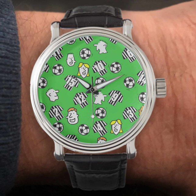 Montre Ventilateur de football - Chemises rayées noir et  (Créateur téléchargé)