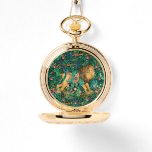 Montre VERDURE, ANIMAUX FORESTIERS LION Floral