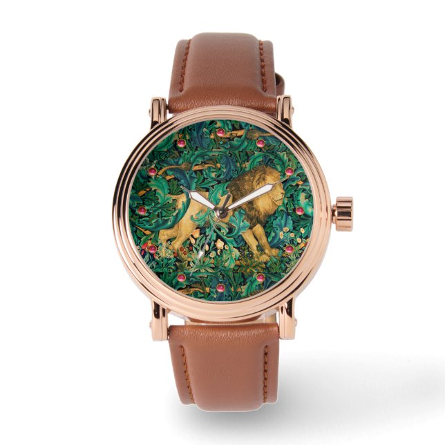 Montre VERDURE, ANIMAUX FORESTIERS LION Floral (Recto)