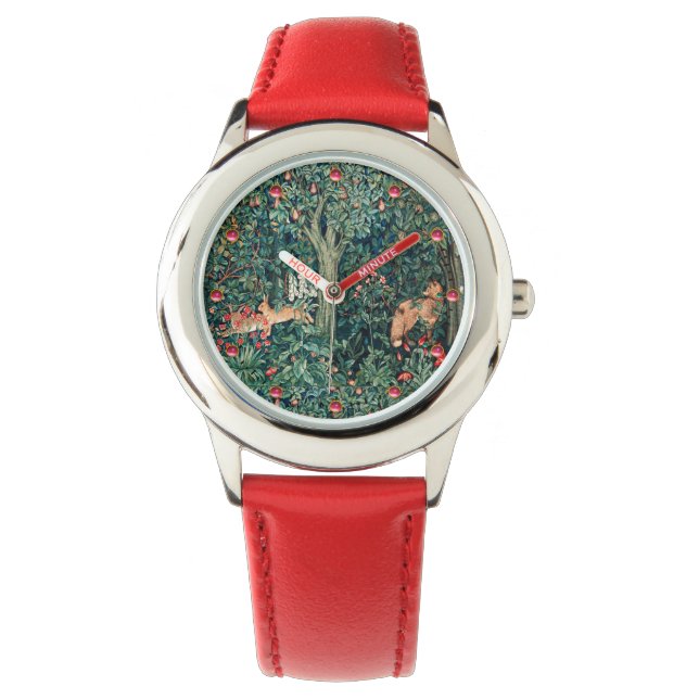 Montre VERDURE, Hares d'ANIMAUX FORESTIERS, Renard, Flora (devant)