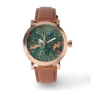 Montre VERDURE, Hares d'ANIMAUX FORESTIERS, Renard, Flora