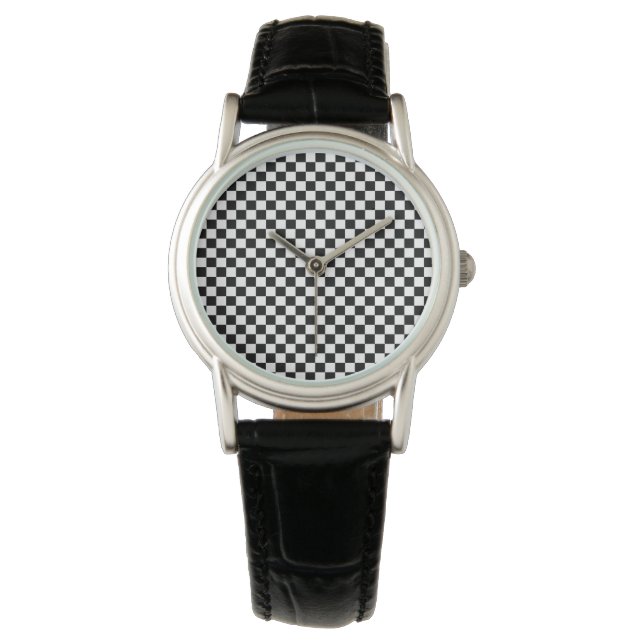 Montre Vérificateur de chèques noir et blanc (devant)