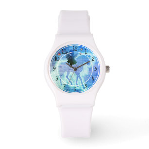 Montre Vert bleu coloré Unicorne magique