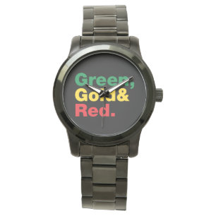 Montre Vert, Or & Rouge.