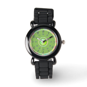 Montre verte en argent