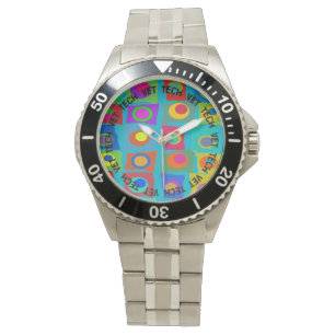 Montre Vet Tech Watch Funky Abstract Design bleu