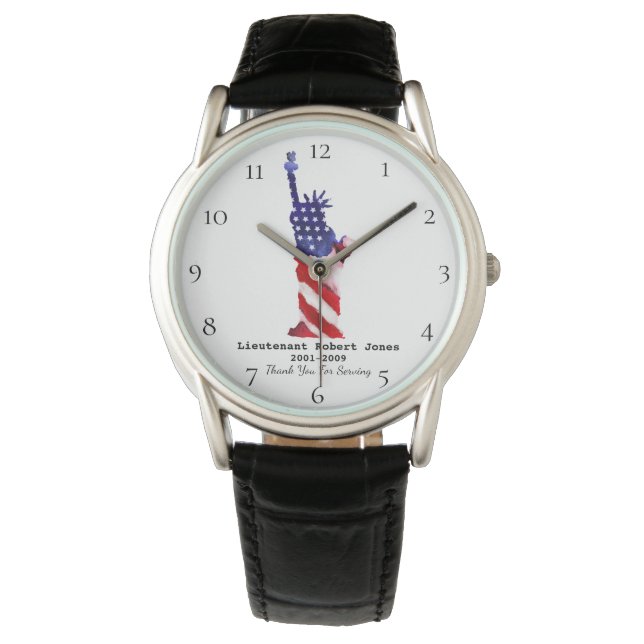 Montre *~* Vétéran militaire de la Liberté Rouge Blanc Bl (devant)