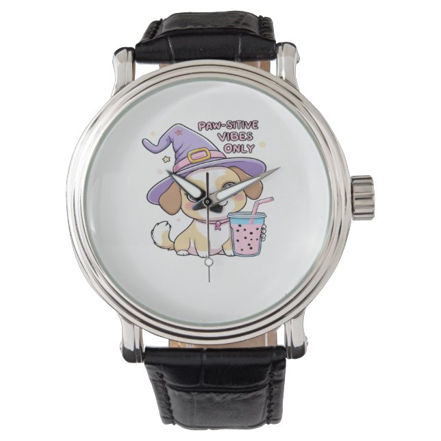 Montre Vibes Paw-Stive Seulement Chien mignon Avec Bubble (devant)