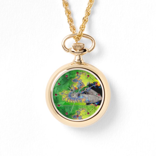 MONTRE VIBRATION DE MATTER, FRACTAL WOMAN IN GREEN YELLOW (Recto)