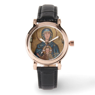 Montre Vierge Marie et mosaïque Jésus