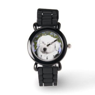 Montre Vieux anglais Sheepdog Puppy Peinture - Chien Art