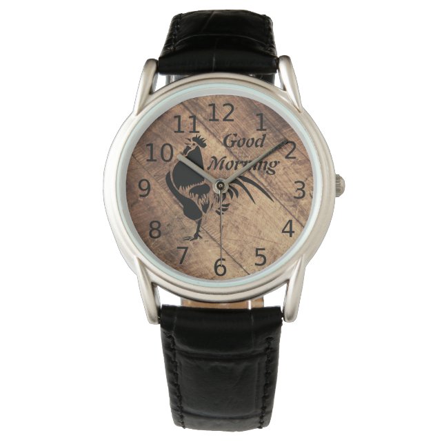 Montre Vieux Timer Noir Rooster Silhouette (devant)