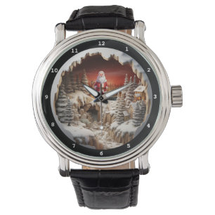 Montre Village enneigé de Noël de Père Noël