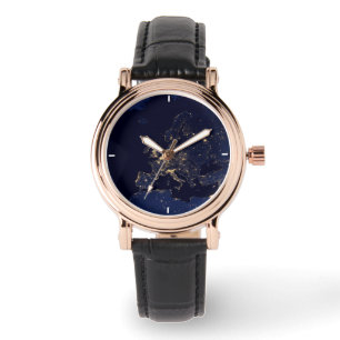 Montre Ville Éclairante Dans Plusieurs Villes Européennes