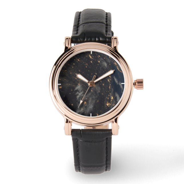 Montre Ville Lumière La Nuit Sur La Planète Terre (Recto)