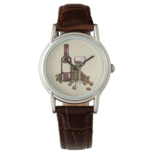 Montre Vin Rouge Merlot Dégustation Verre Bouteille de ra
