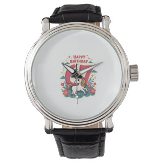 Montre Vintage 67th Birthday Unicorn Rainbow Cute Cartoon