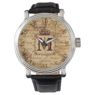 Montre Vintage antique royal king world map rustic