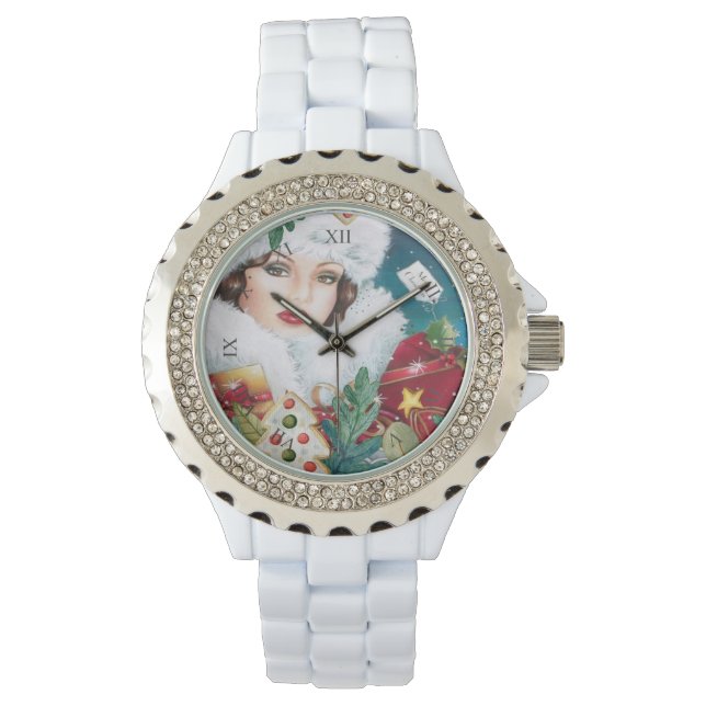 Montre Vintage belle femme de Noël (devant)