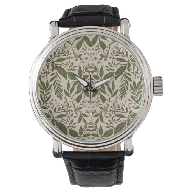 Montre Vintage Botanical Leaf  (devant)