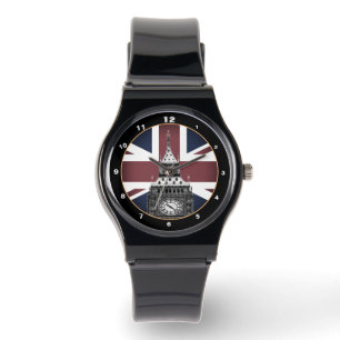 Montre Vintage British Flag & Big Ben, Londres, mode brit
