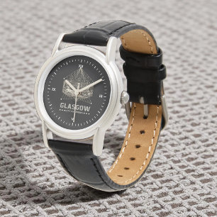 Montre Vintage City Chambers Cuir noir classique