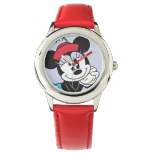 Montre Vintage classique Minnie Souris Retro Flower Casqu