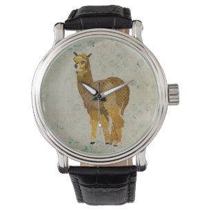 Montre vintage d'alpaga de diamant d'or