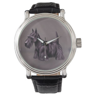Montre vintage de bracelet en cuir de chien de