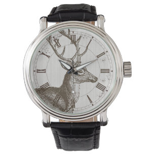 Montre vintage de chasseur de mâle de cerfs